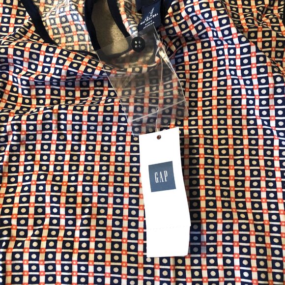 Gap Tank Top Womens Medium Keyhole Back Blue Geometric Sleeveless Blouse Shirt - Picture 14 of 16